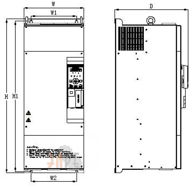 Габаритные размеры Innovert IMD753U43E 75 кВт