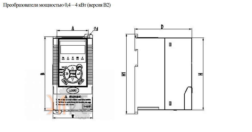 Габаритные размеры Innovert ITD302U43B3 3.0 кВт