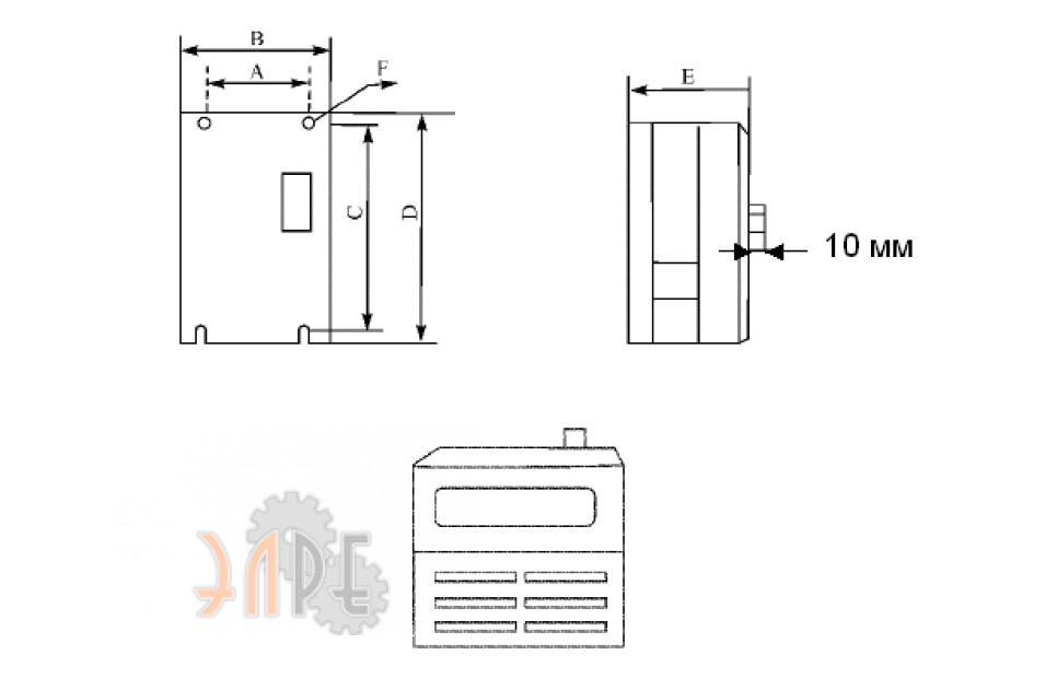 Габаритные размеры Innovert IVD753B43A 75 кВт 380В
