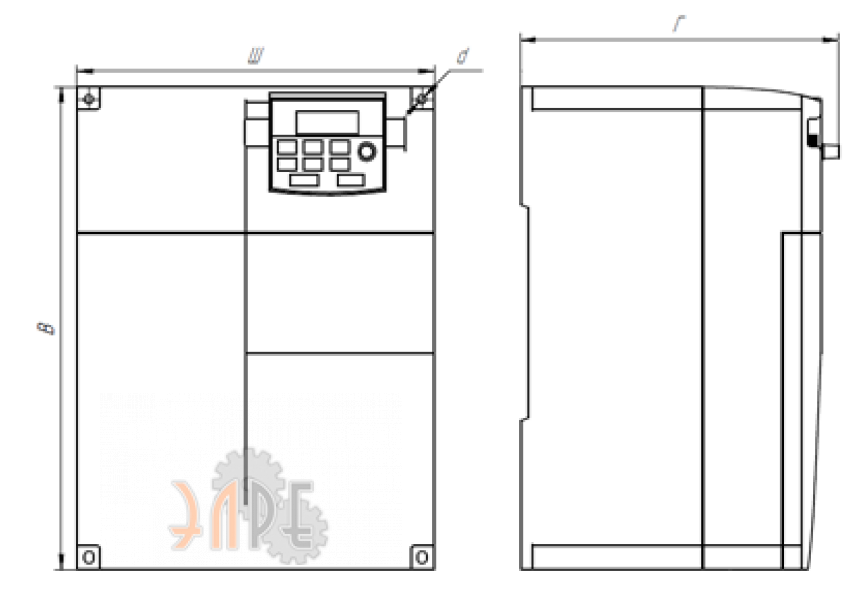 Габаритные размеры Instart MCI-G250/P280-4F