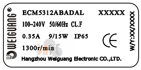 Шильдик Weiguang ECM5312ABADAL Шильдик Weiguang ECM5312ABADAL