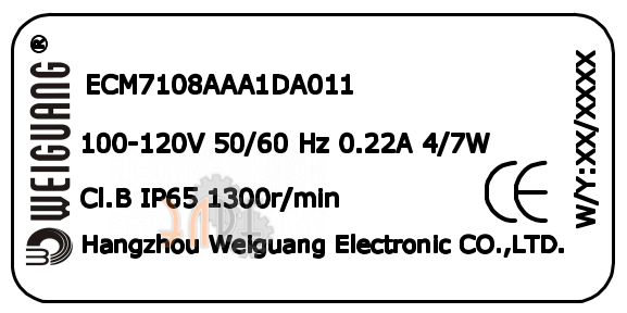 Шильдик Weiguang ECM7108AAA1DA011 Шильдик Weiguang ECM7108AAA1DA011