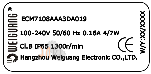 Шильдик Weiguang ECM7108AAA3DA019 Шильдик Weiguang ECM7108AAA3DA019
