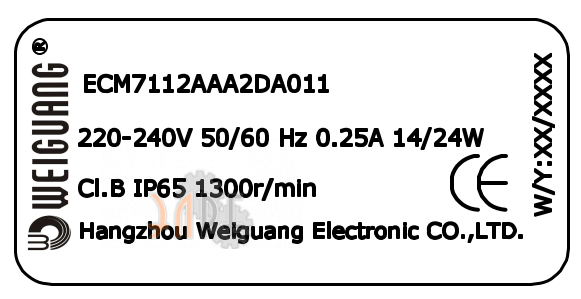 Шильдик Weiguang ECM7112AAA2DA011 Шильдик Weiguang ECM7112AAA2DA011
