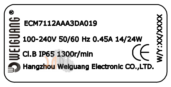Шильдик Weiguang ECM7112AAA3DA019 Шильдик Weiguang ECM7112AAA3DA019