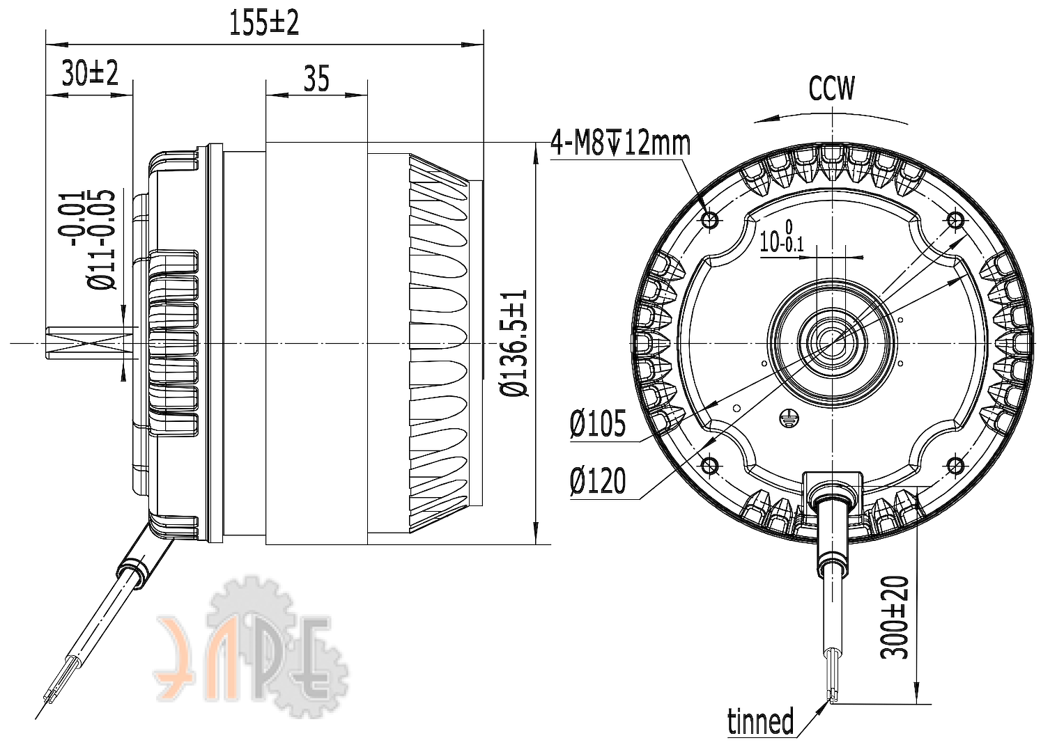 Схема и габаритные размеры