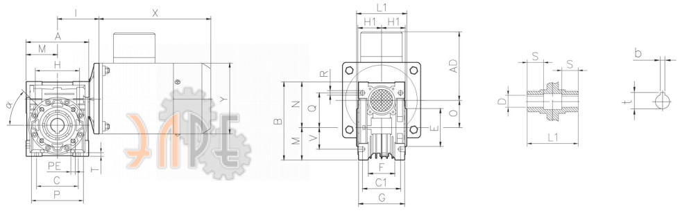 Габаритные размеры INNORED MC5IK60 0.6 кВт 1350 об/мин