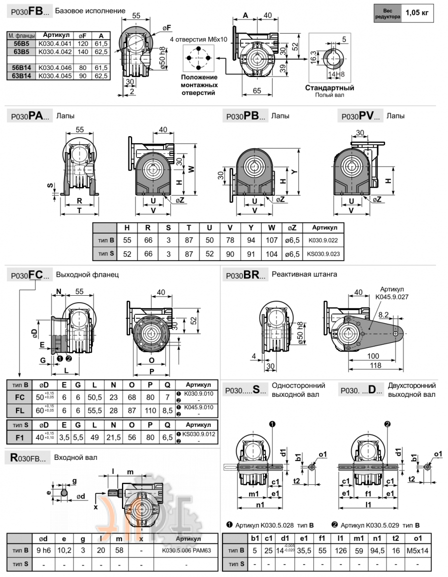 Габаритные размеры INNOVARI 030