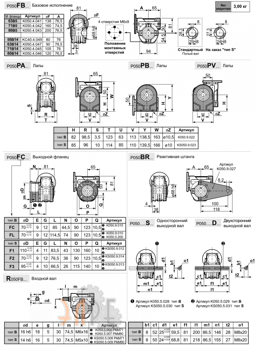 Габаритные размеры INNOVARI 050