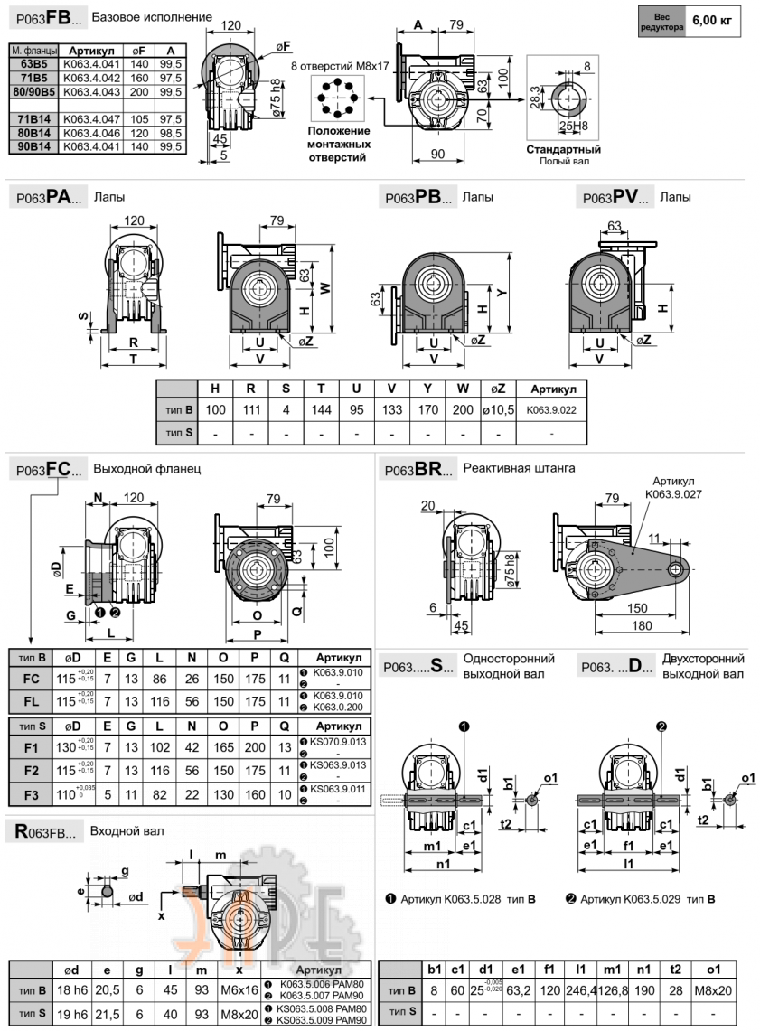 Габаритные размеры INNOVARI 063