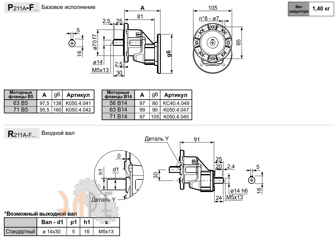Габаритные размеры INNOVARI 311A - 30 Нм